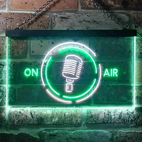 Microphone Classic On Air Dual LED Neon Light Sign